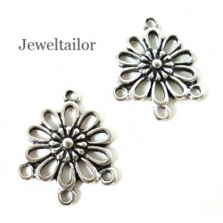 10 Stunning Bali Style Silver Plated 3 Hole Earring Chandeliers 23mm ~ Limited Editions Collection